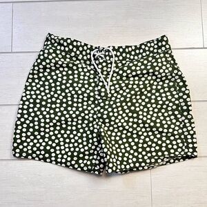 J. Crew Green Polka Dot High Waist Shorts